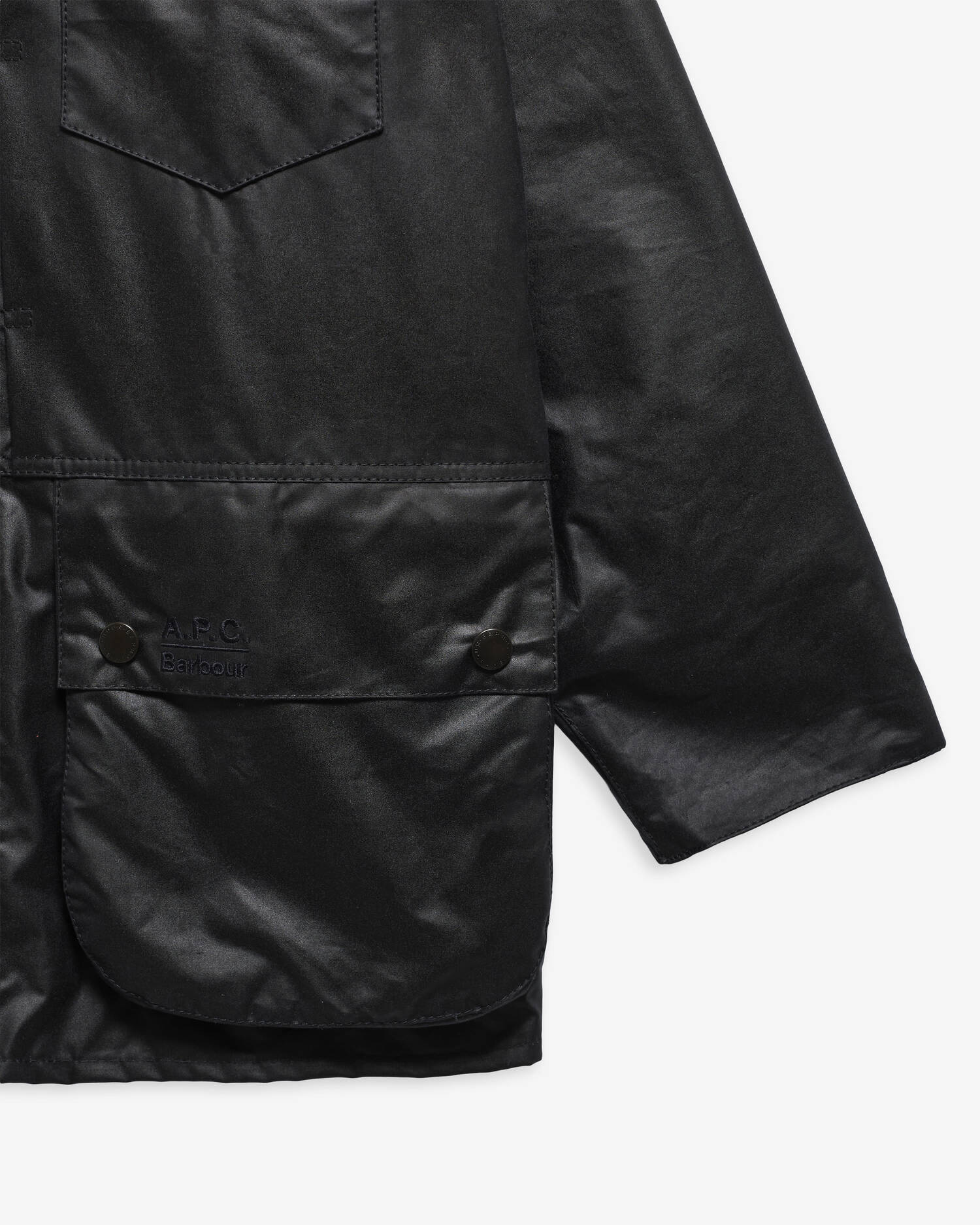 Barbour x A.P.C. Beaufort Waxed Jacket Dark Navy image number 7