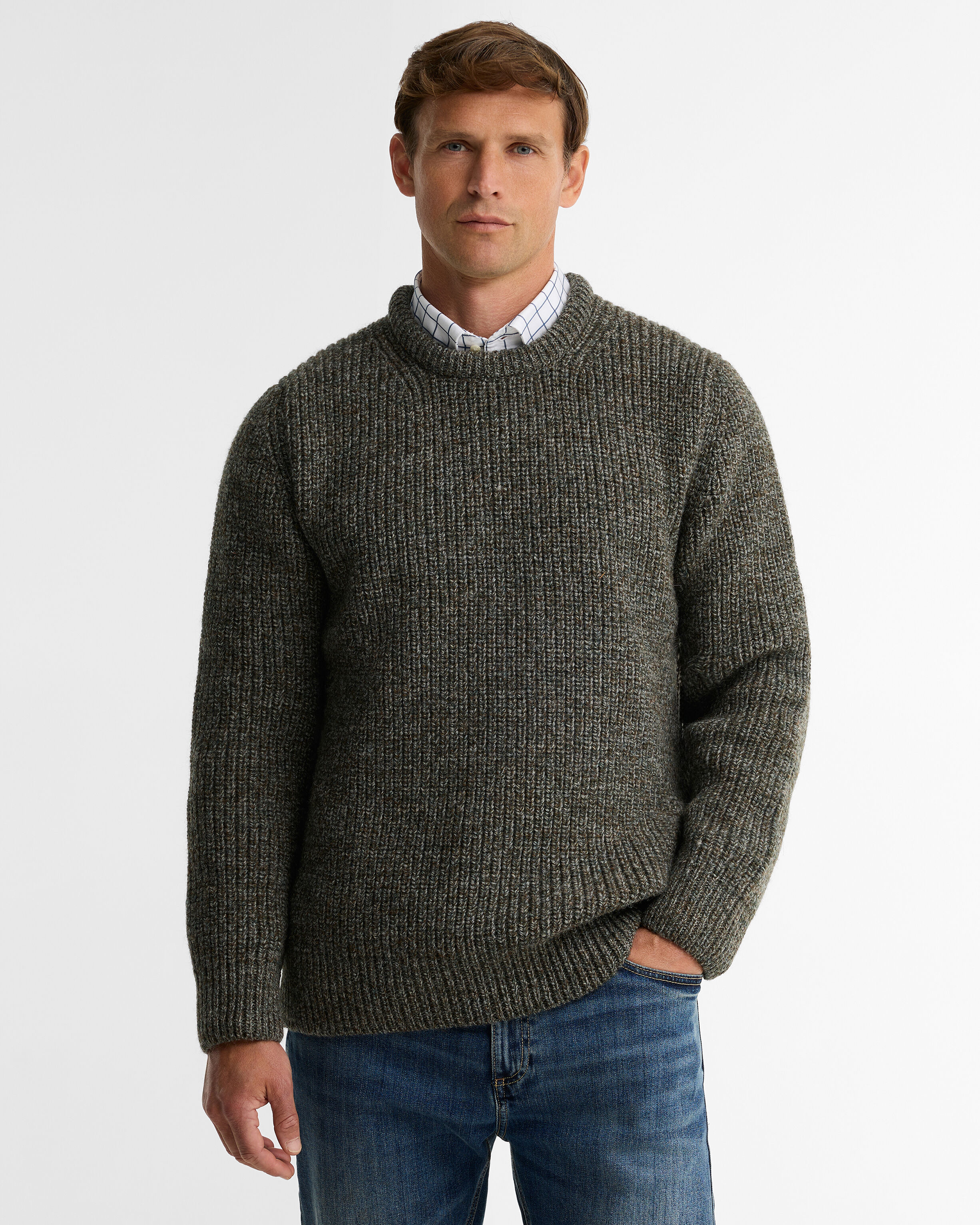 New Tyne Crew Neck Jumper Derby Tweed
