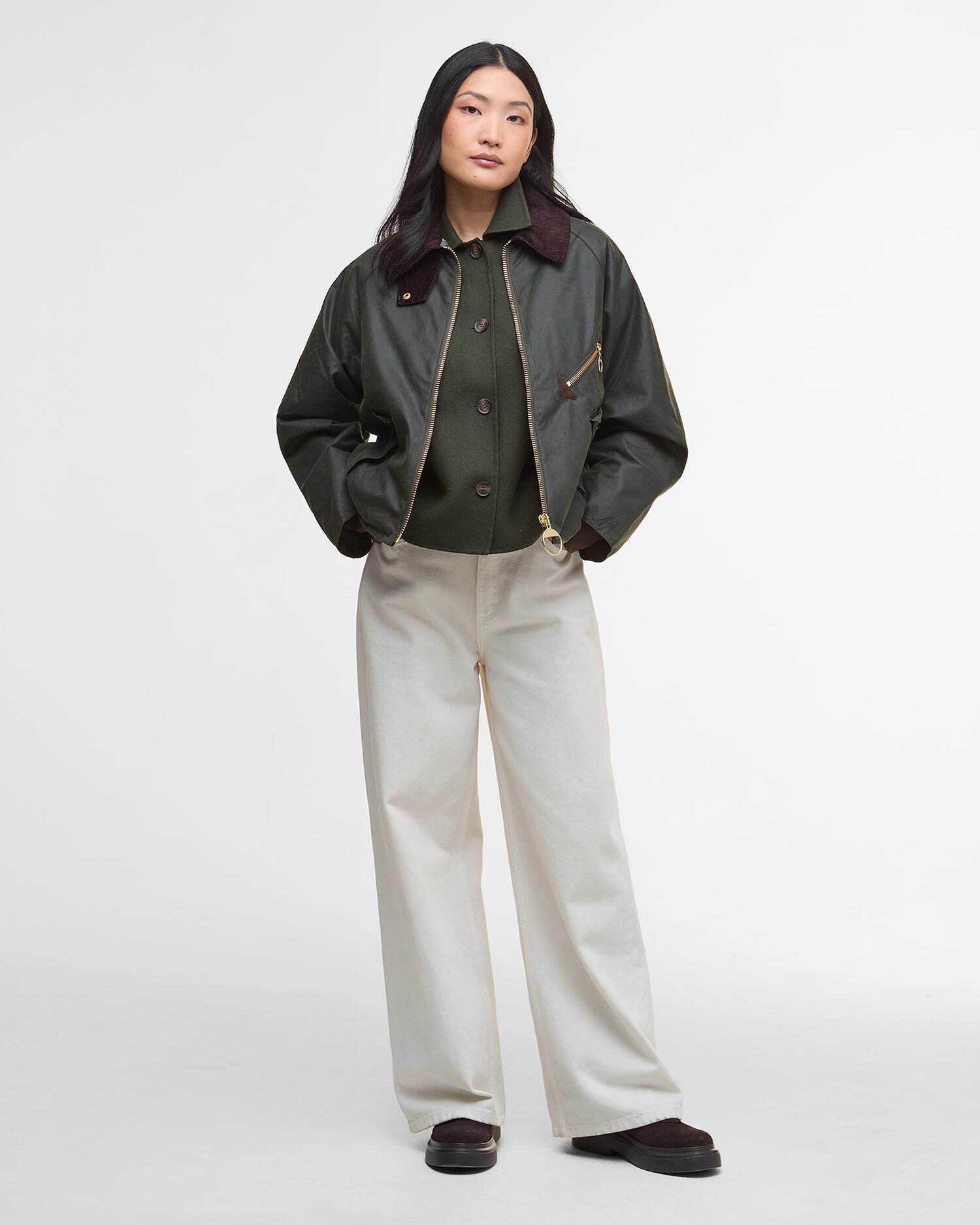 Arlene Waxed Jacket Fern/Ancient Tartan