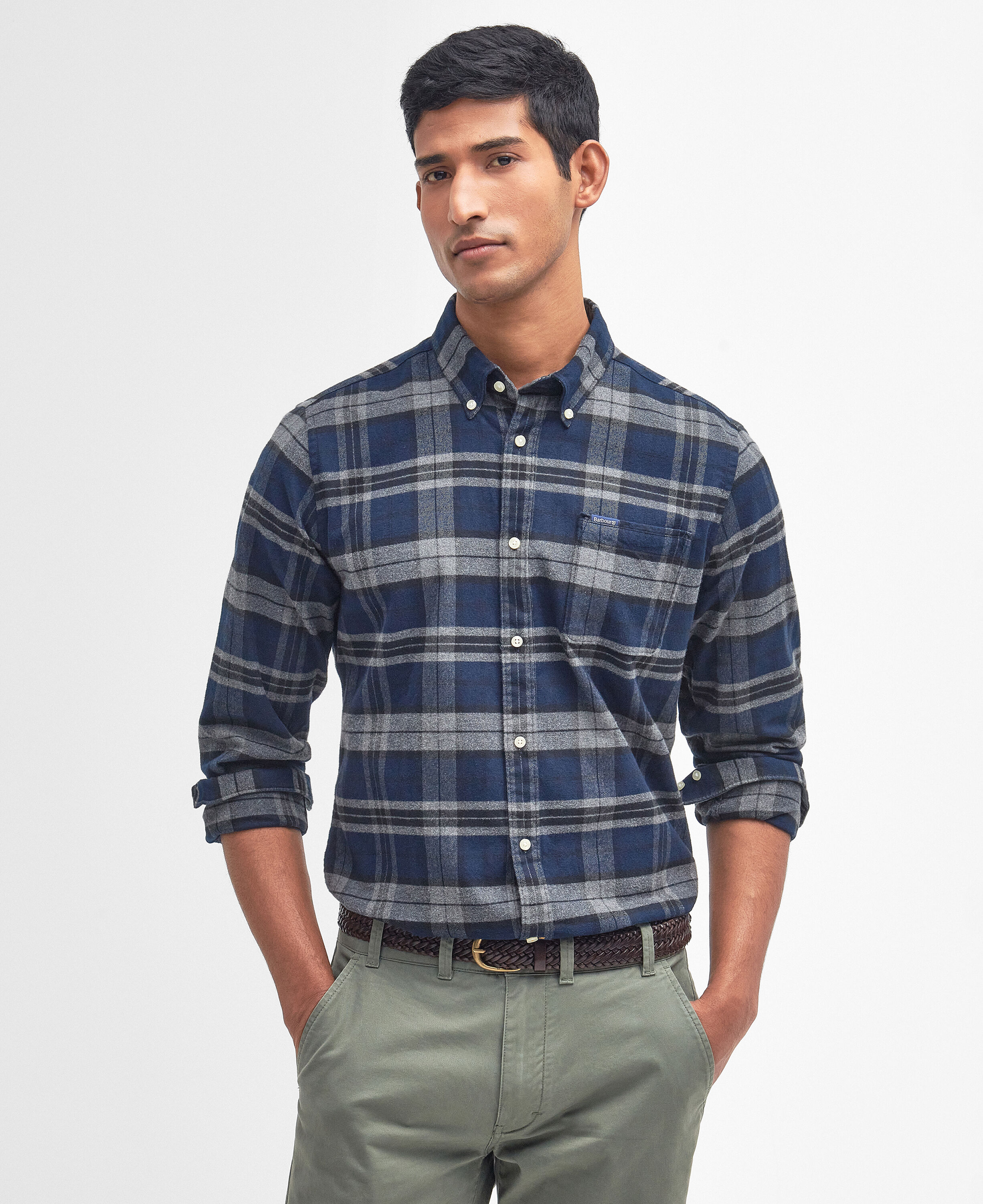 Betsom Tailored Long-Sleeved Shirt Grey Marl