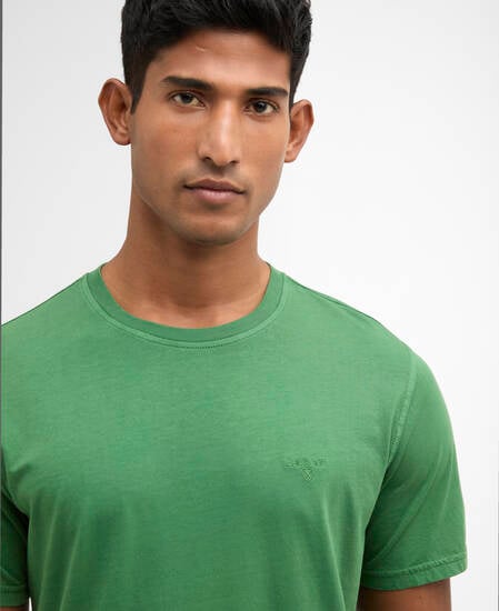 T-shirt Washed in tartan Washed Green