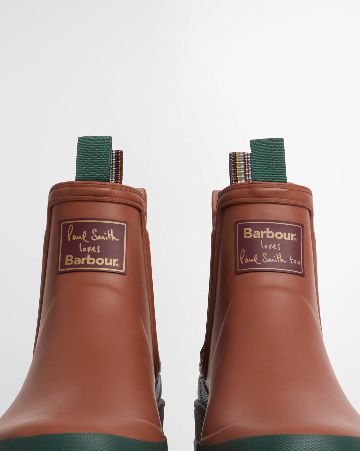 Paul Smith Loves Barbour Herren Gummistiefel Chelsea Russet image number 3