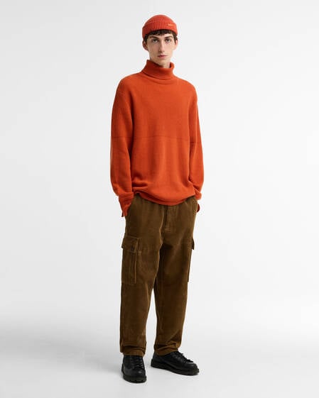 Barbour x Norbit Wollpullover Funnel Neck Burnt Orange