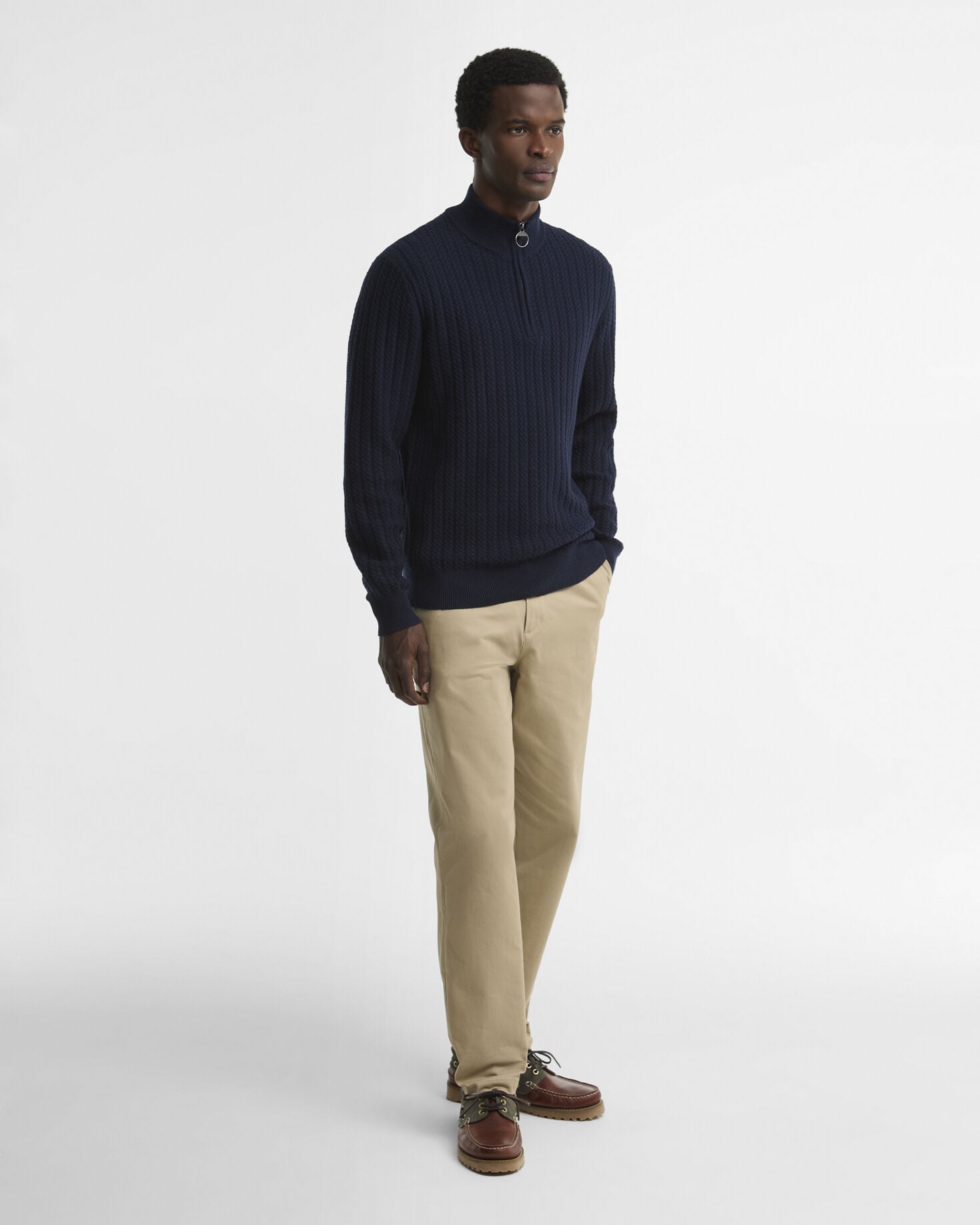 Herringbone Half-Zip Jumper Navy