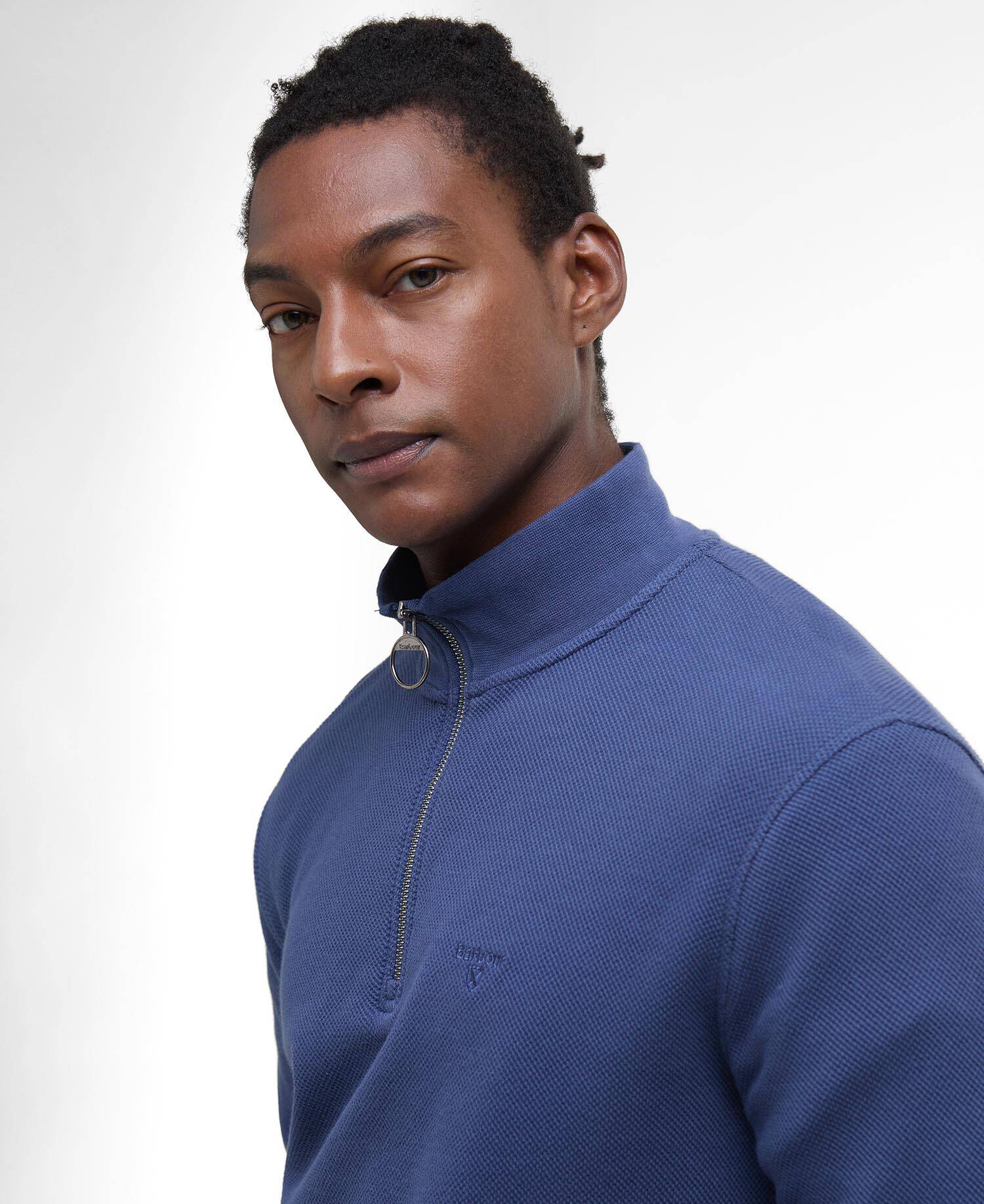 Pique Interlock Quarter-Zip Sweatshirt Oceana image number 3