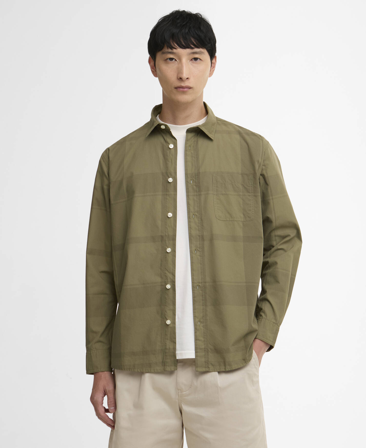 Hemd Tunstall Oversized Tonal Tartan Burnt Olive image number 0