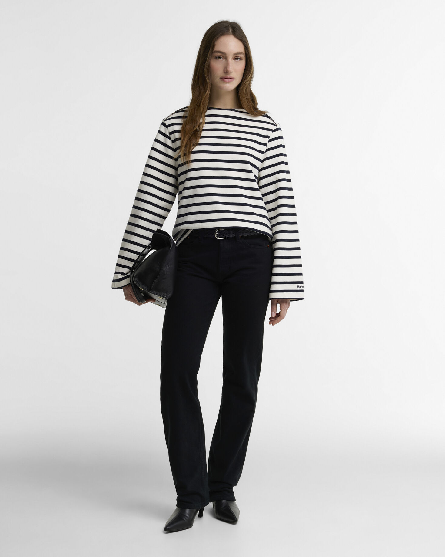 Barbour Langarmshirt Amryn Striped Cloud/Dk Navy