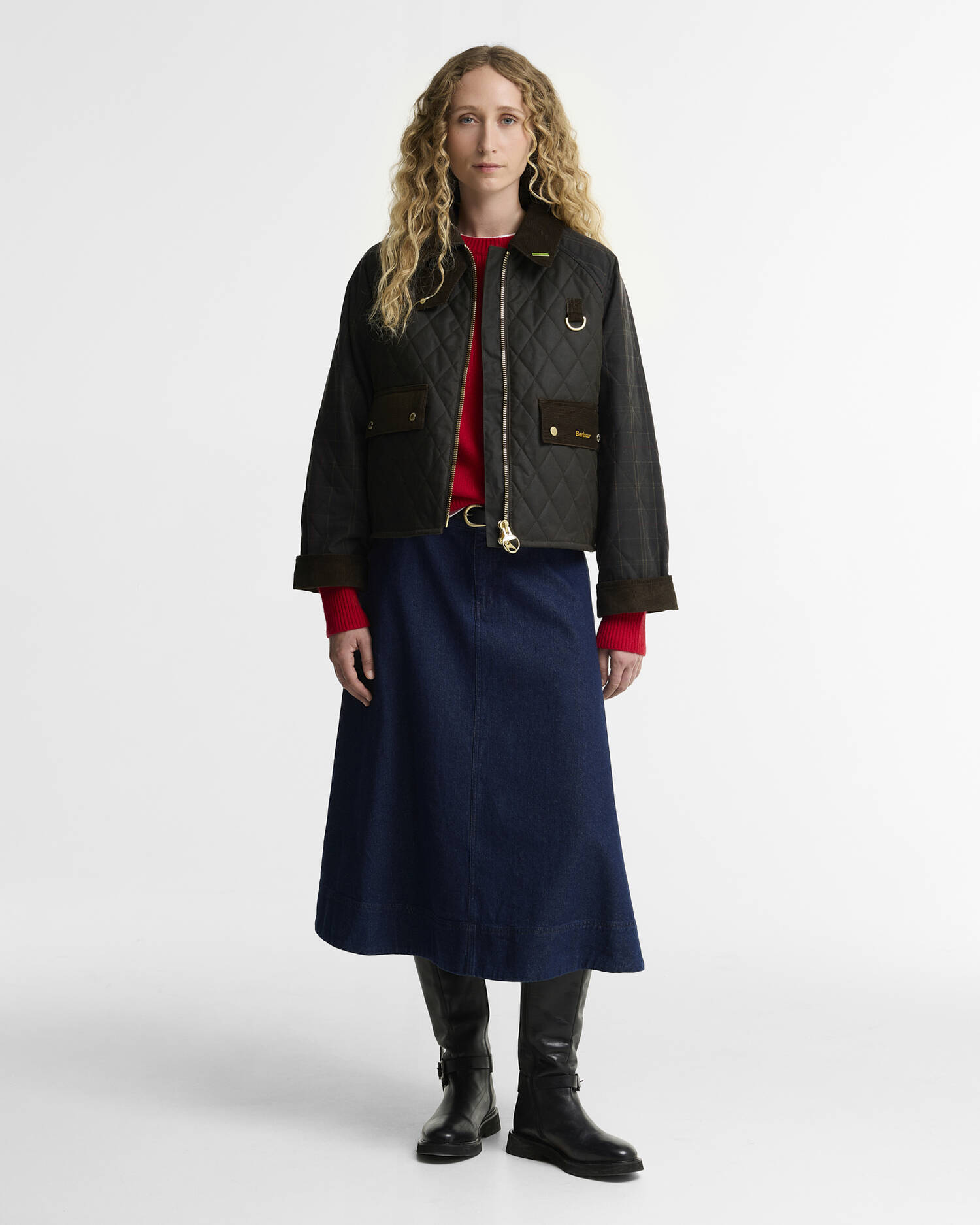 Tartan Reimagined Icons Tartan Quilted Spey Waxed Jacket Olive/Classic image number 1