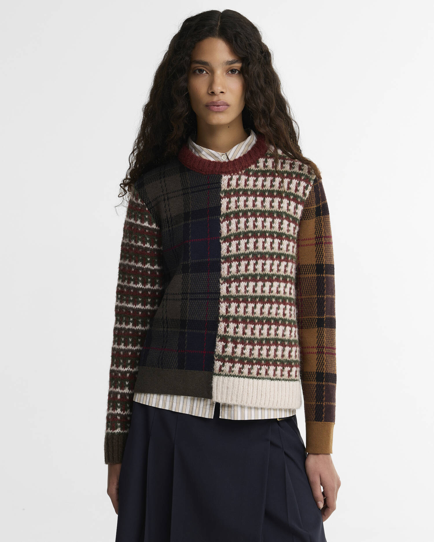 Ashfort Patchwork Crew Neck Jumper Multi image number 0