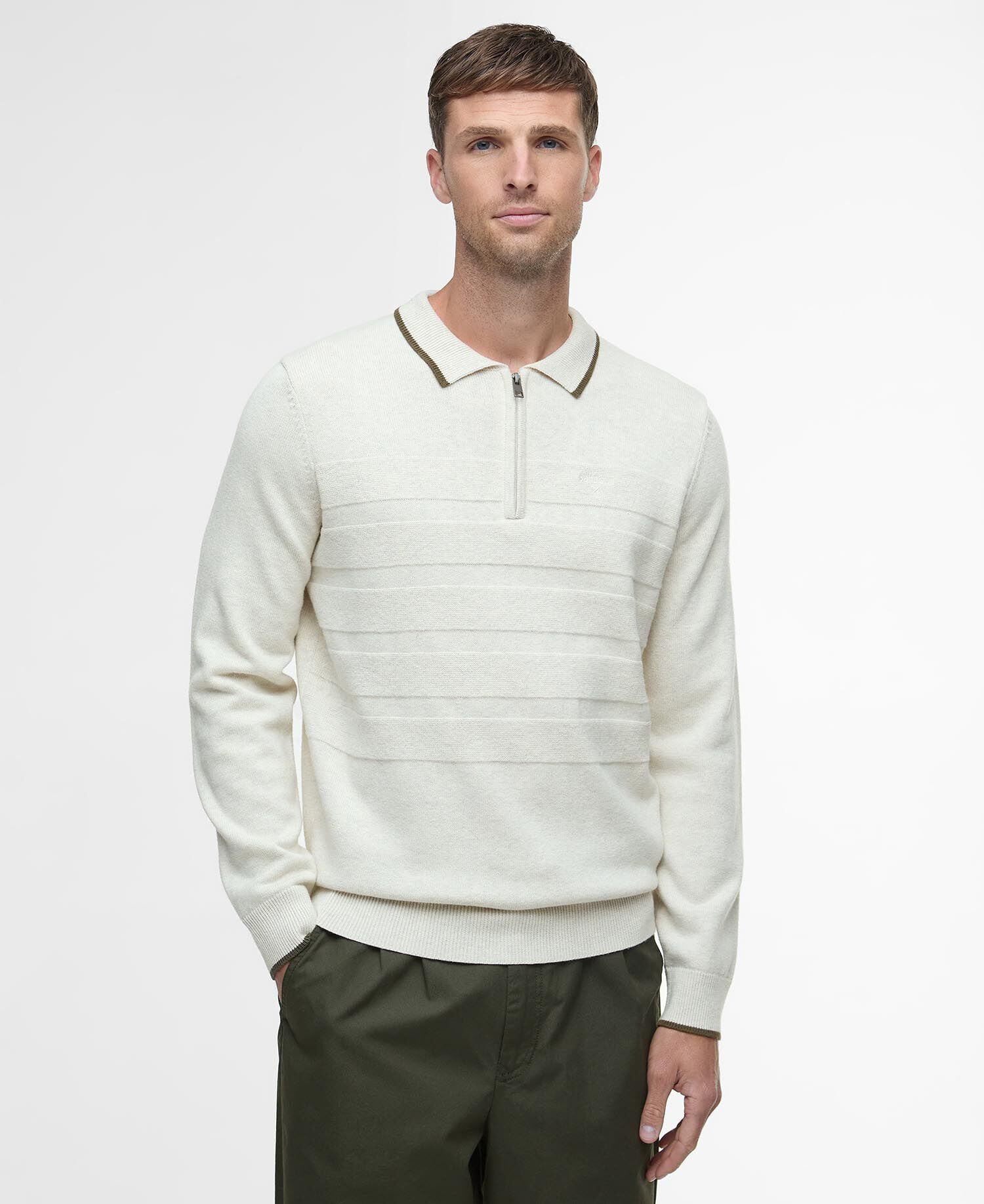 Polo in maglia a maniche lunghe Fenhill Whisper White