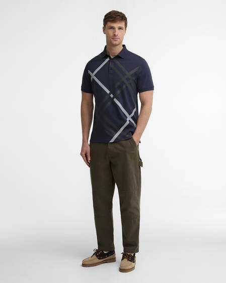Barbour Poloshirt Tartan Bias Tartan Tailored Navy