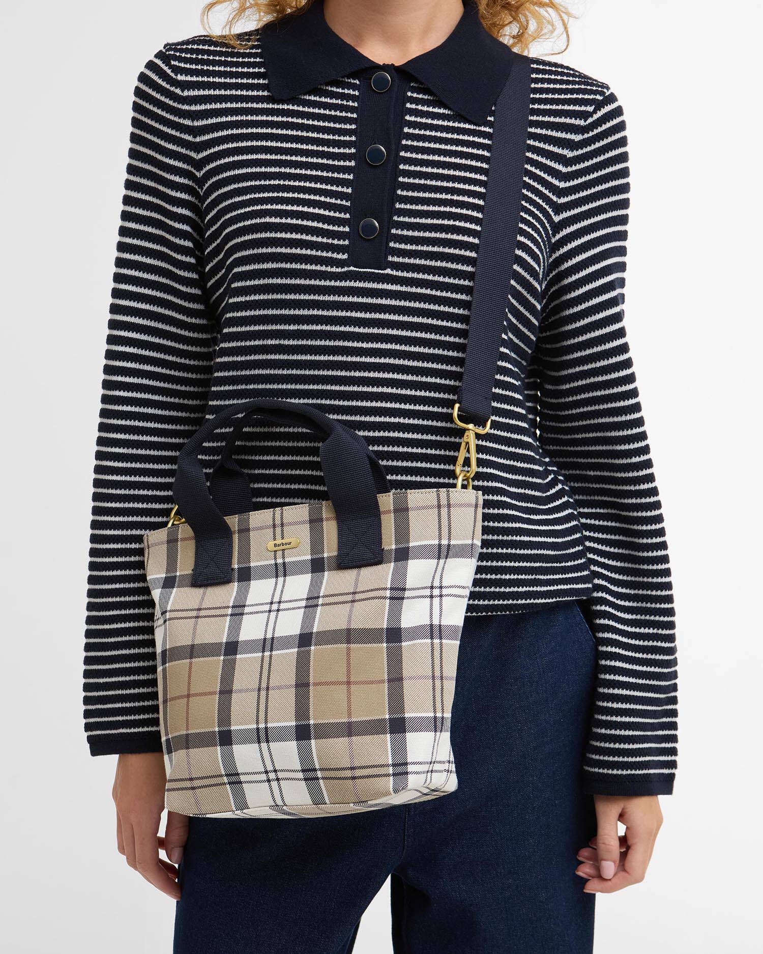 Borsa tote Maisy in tartan Rosewood Tartan image number 1