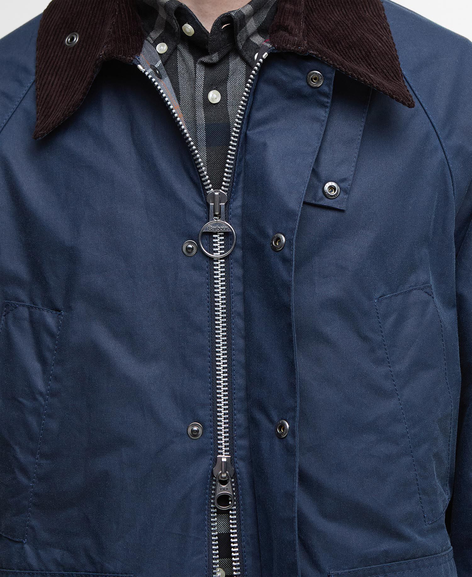 Oversized Bedale Waxed Jacket Washed Cobalt