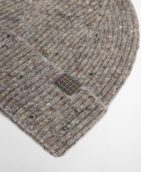 Scottish Donegal Tweed Beanie Grey Stone