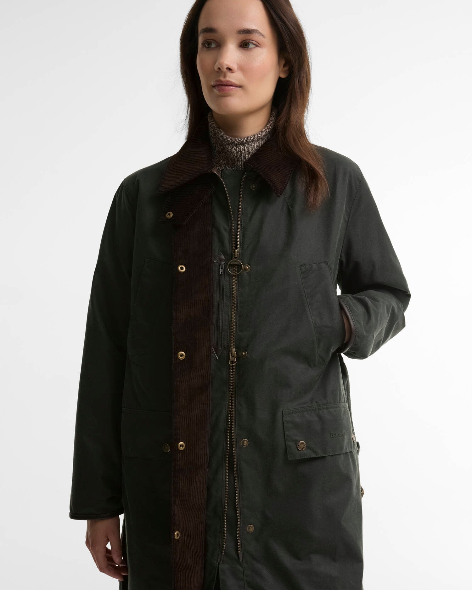 Barbour Wachsjacke Antoinette Longline Sage/Classic image number 4