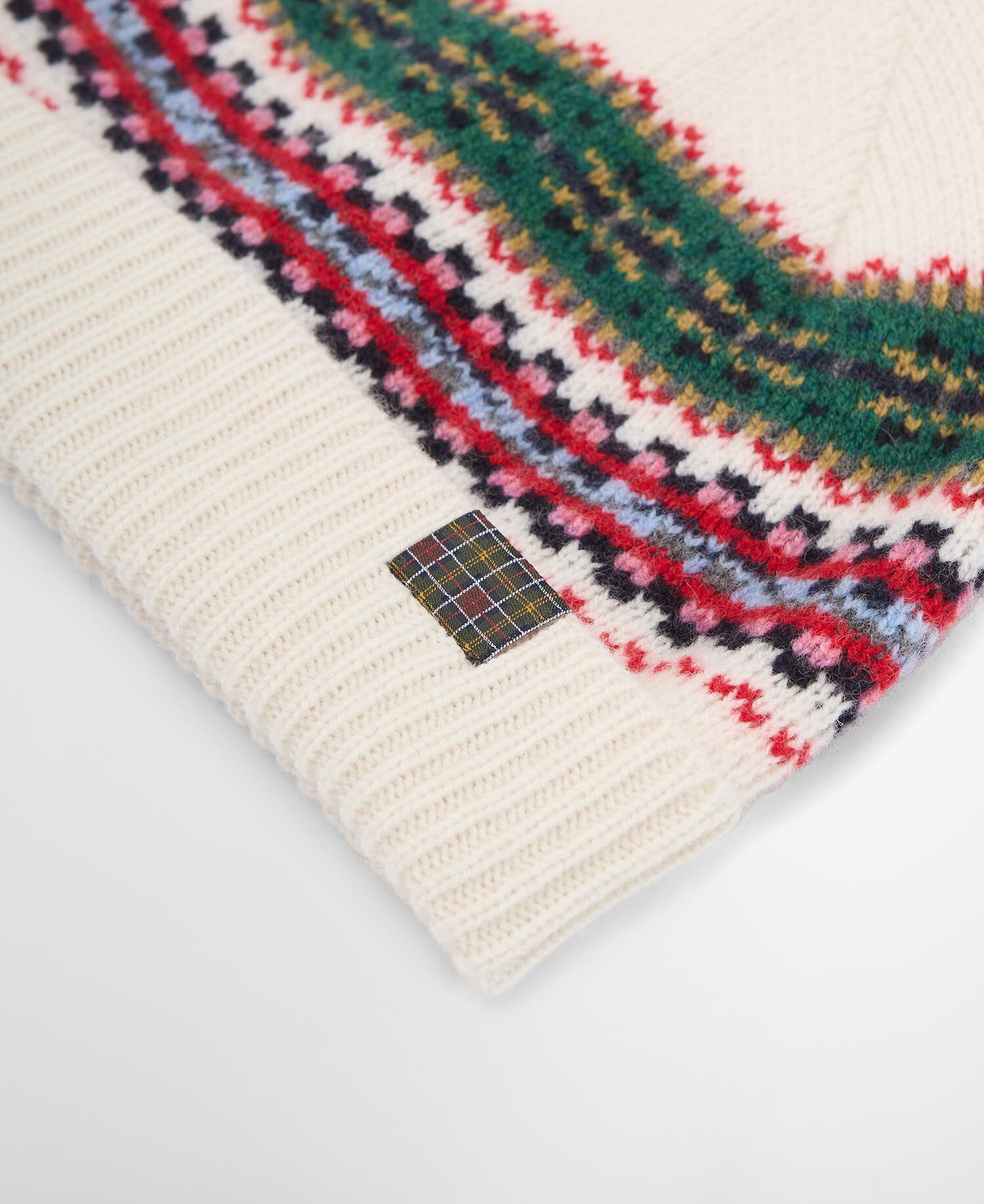 Scottish Fairisle Beanie Whisper White