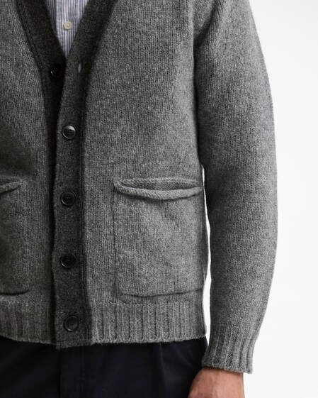 Scottish Made Wool Cardigan Grey Marl