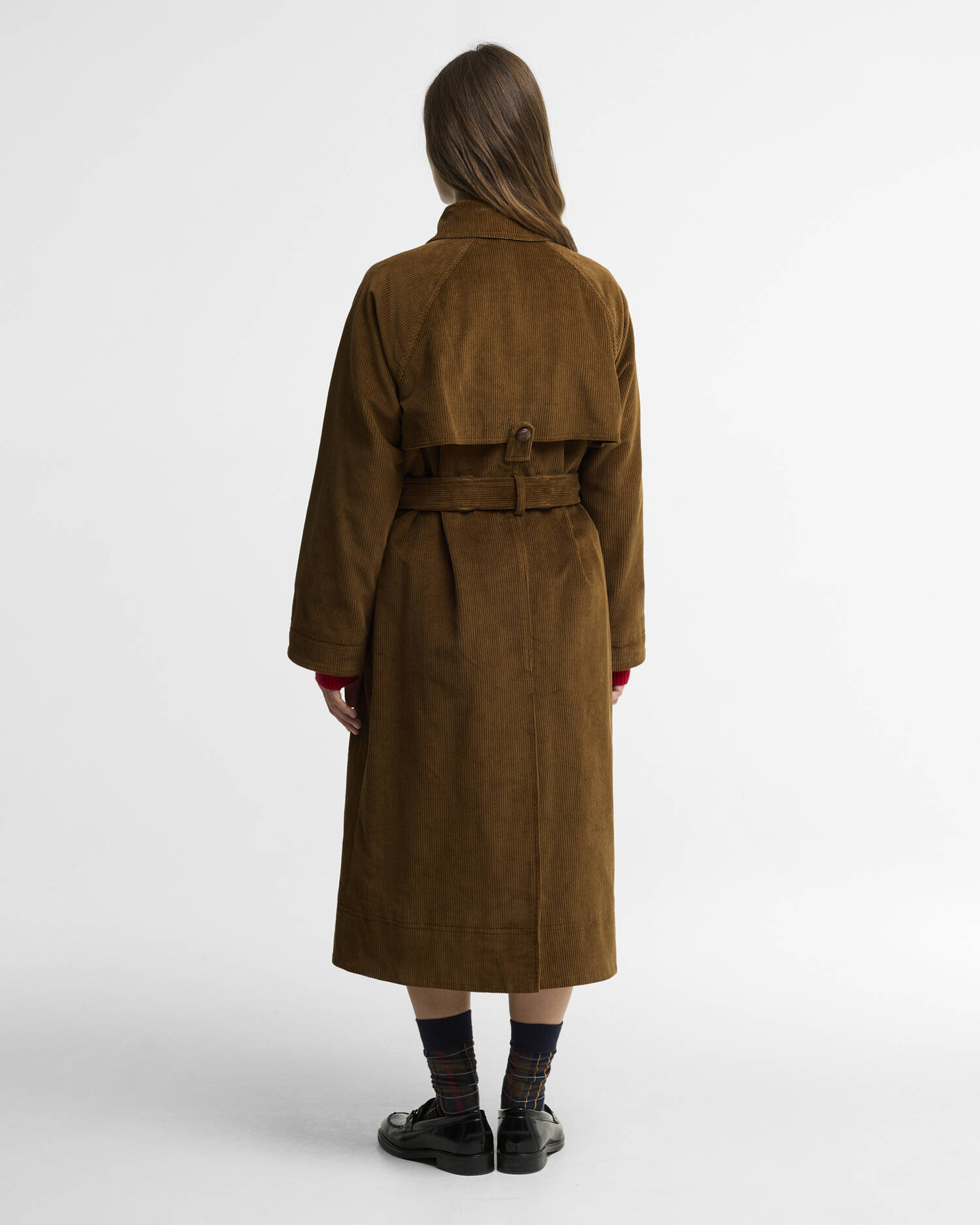 Antonella Cord Trench Coat Tan/Birchwood Dress image number 1