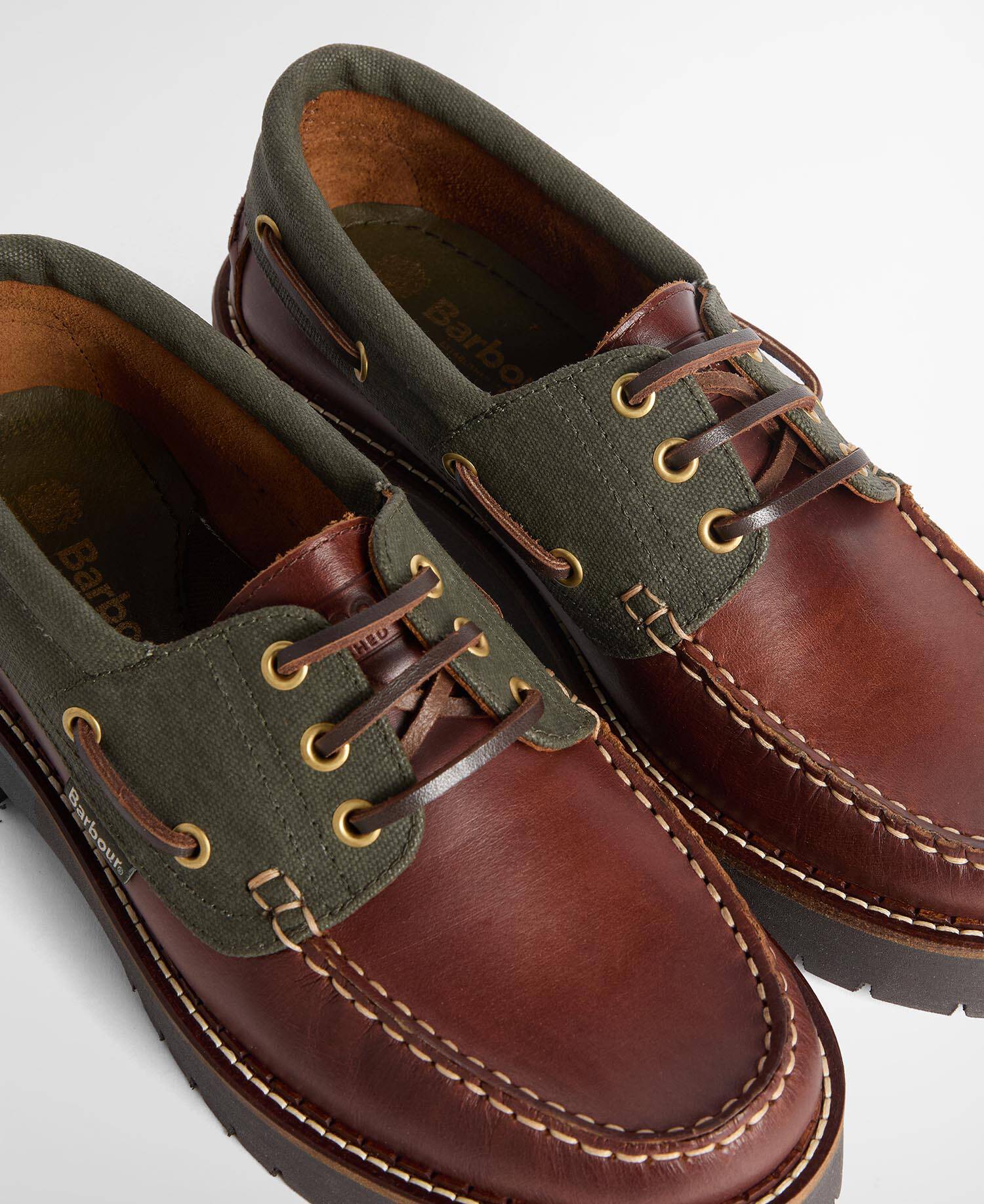 Darras Boat Shoes Mahogany/Olive image number 3