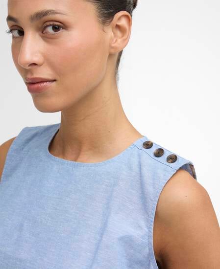 Josie Sleeveless Blouse Light Chambray