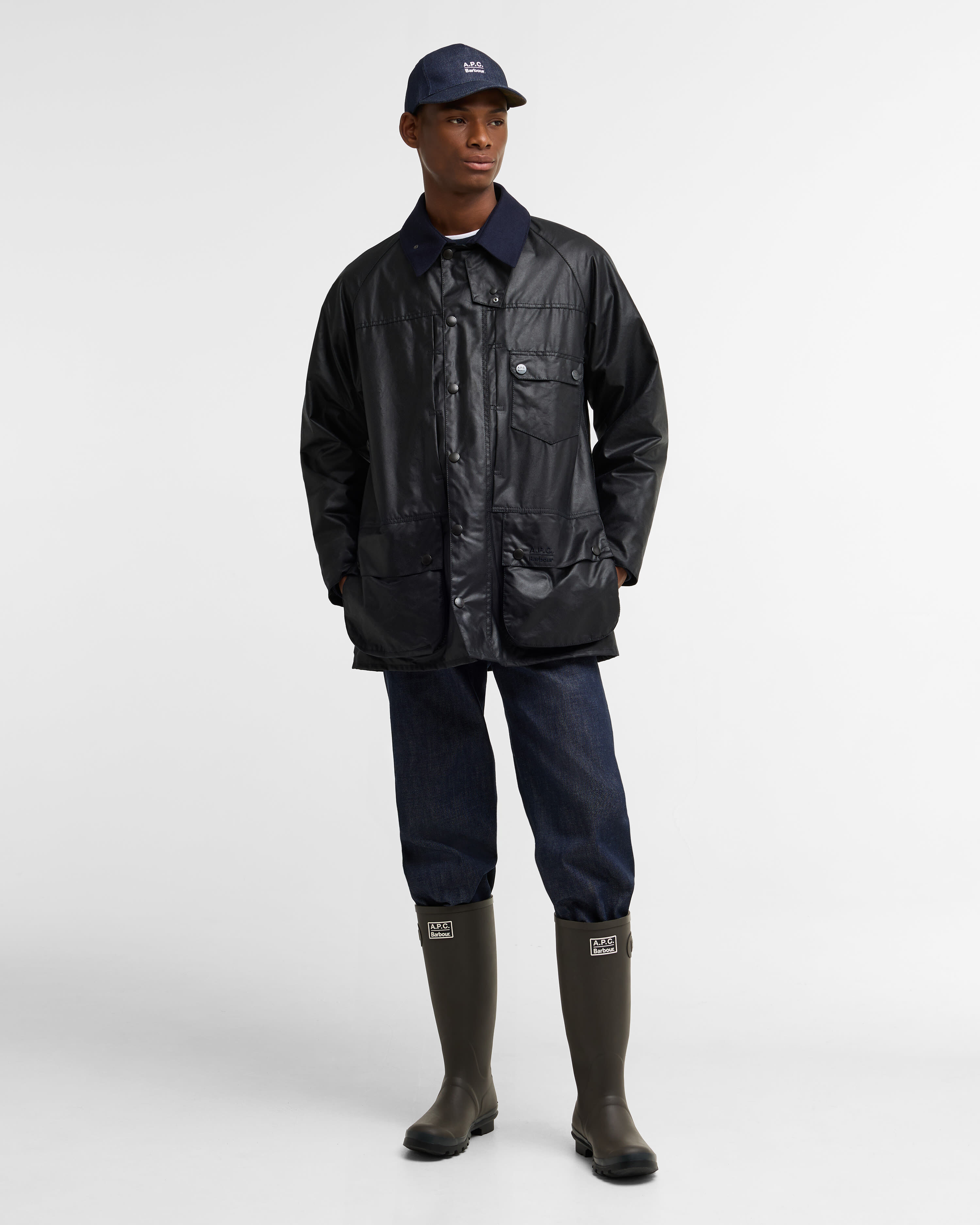 Barbour x A.P.C. Beaufort Waxed Jacket Dark Navy