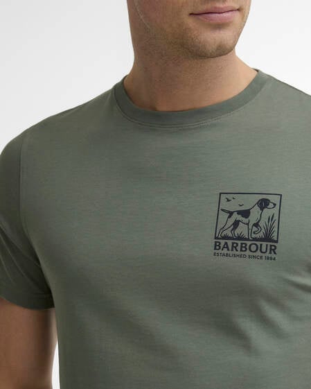 Barbour T-Shirt Setter Graphic Tailored Agave Green
