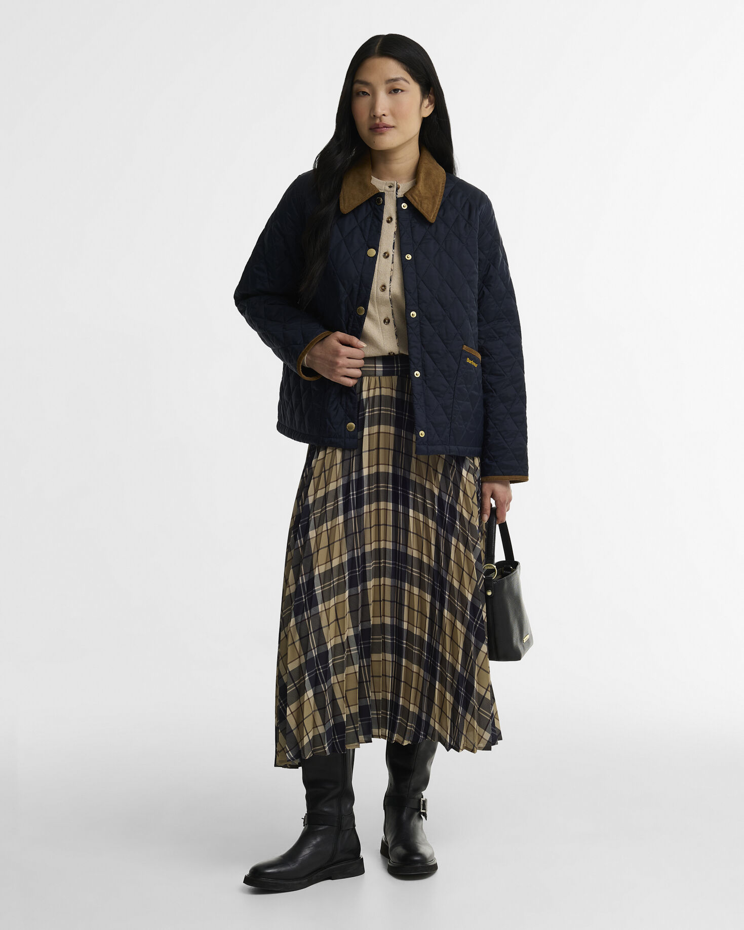 Giacca trapuntata Liddesdale Cropped Icons Dark Navy/Birchwood