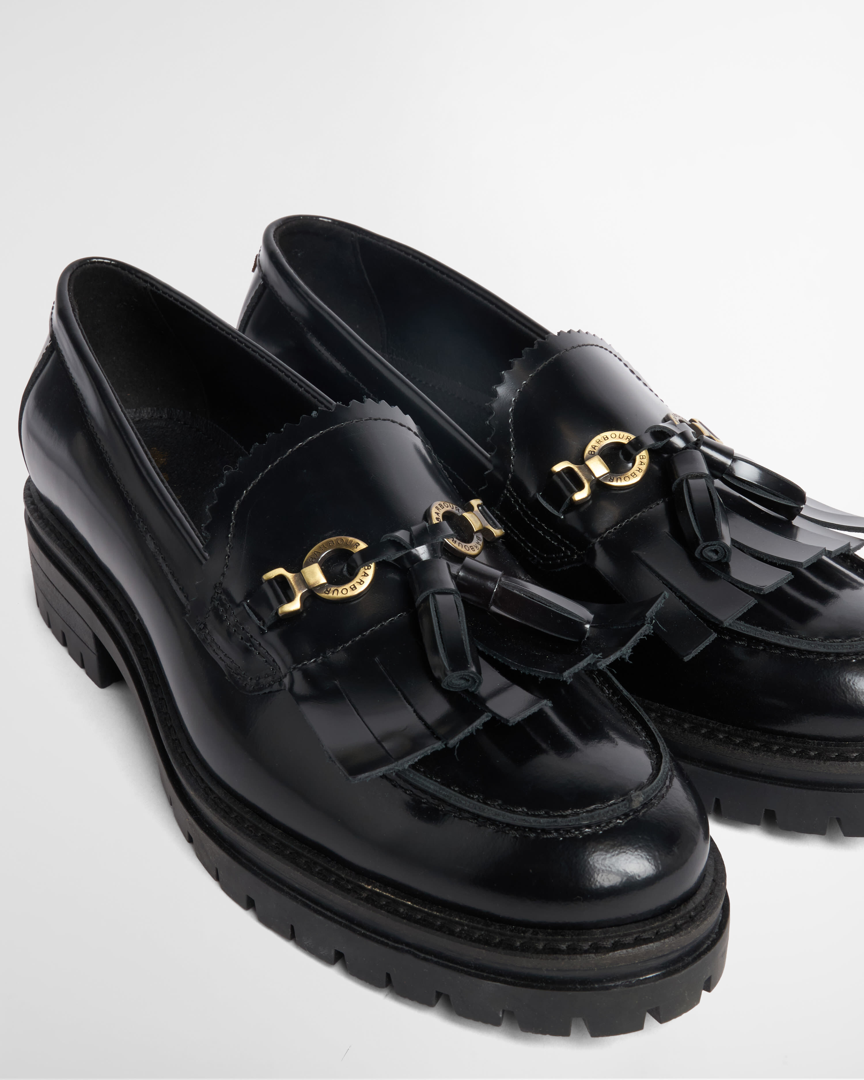Ava Leather Loafers Black Glace