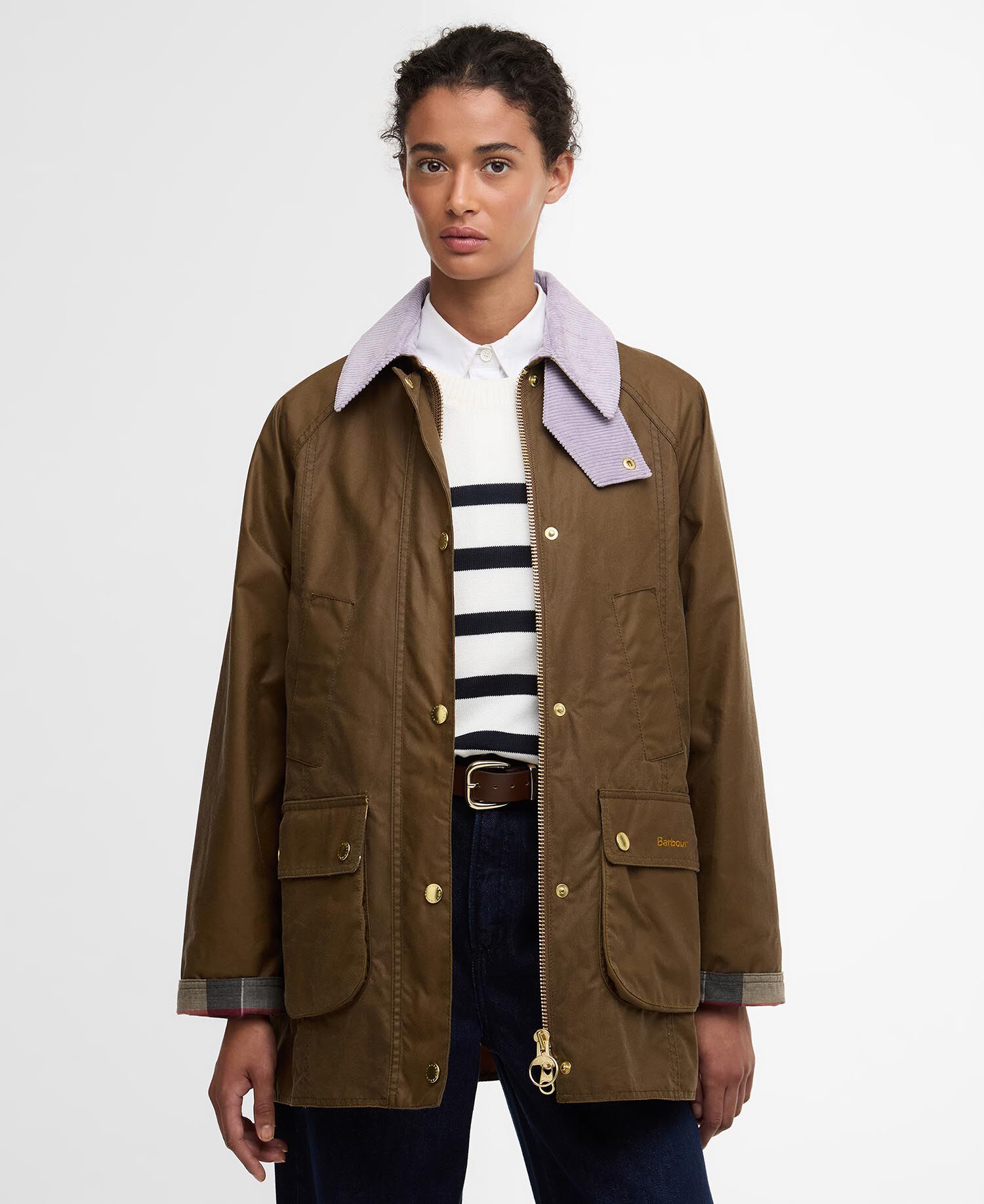 Modern Beadnell Waxed Jacket Sand/Dress/Heather Mist