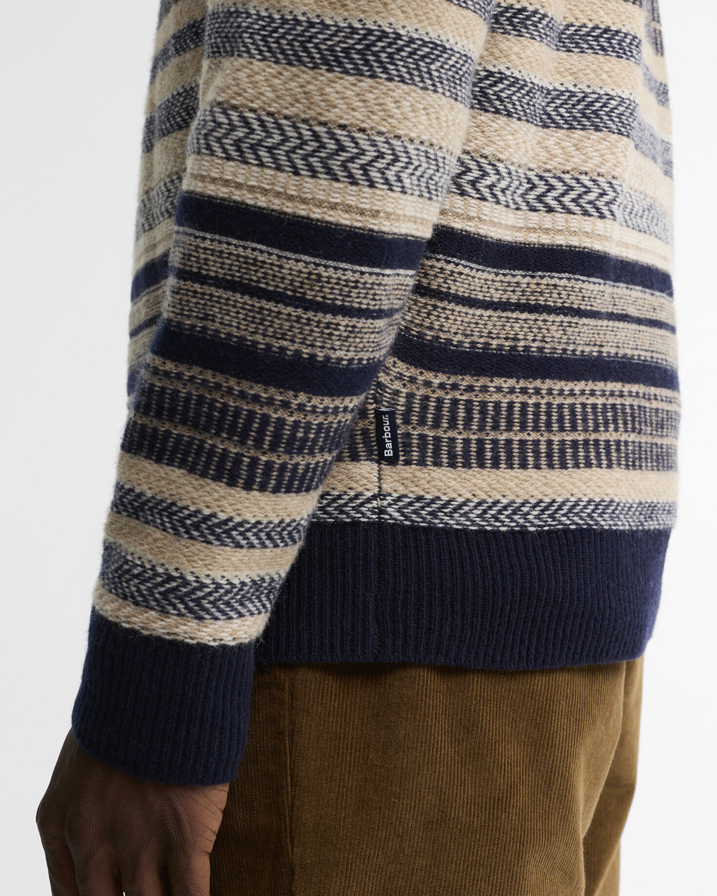 Barbour Pullover Highsted Fair Isle Rundhalsausschnitt Navy