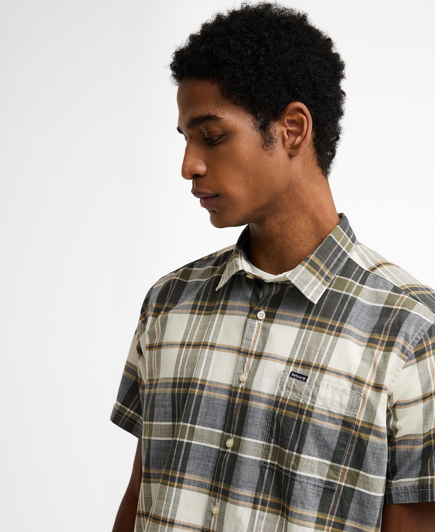Grassbeach Check Short-Sleeved Shirt Whisper White