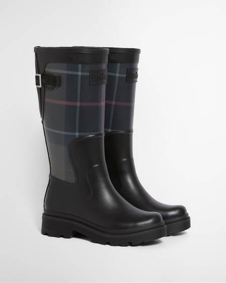 Dena Tartan Wellingtons Black/Shadow Tartan