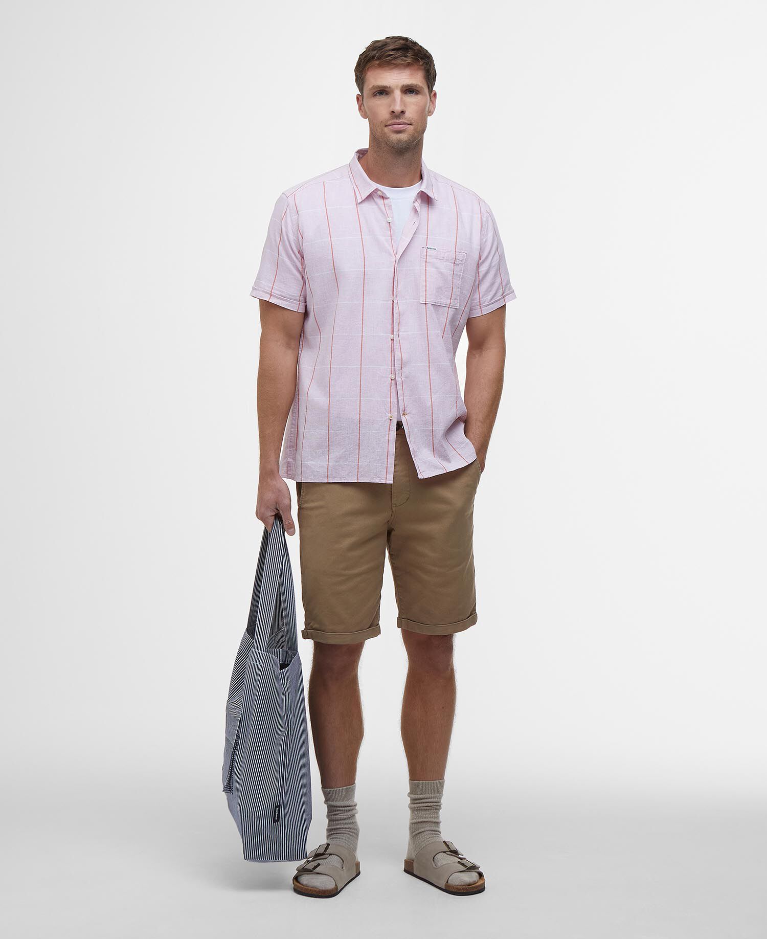 Washed Twill Chino Shorts Stone