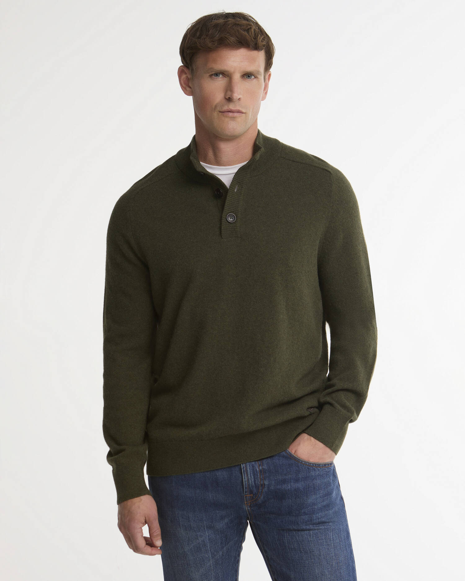 Briggs Half-Button Jumper Olive image number 0