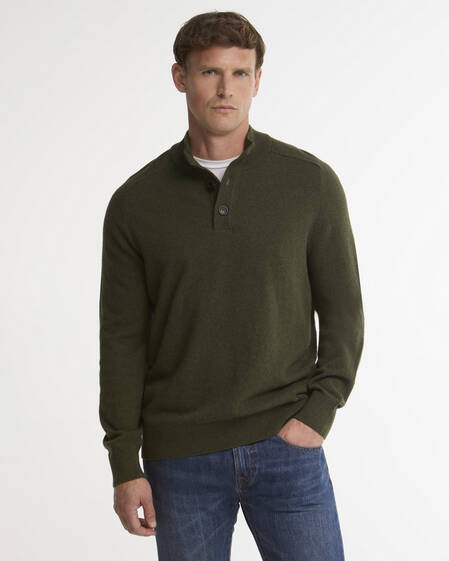 Briggs Half-Button Jumper Olive