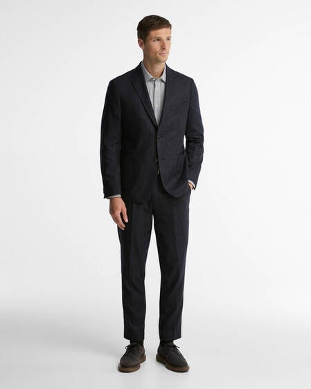 Barbour Hose Carlton Tailored aus Woll-Kaschmir-Mix Navy Marl