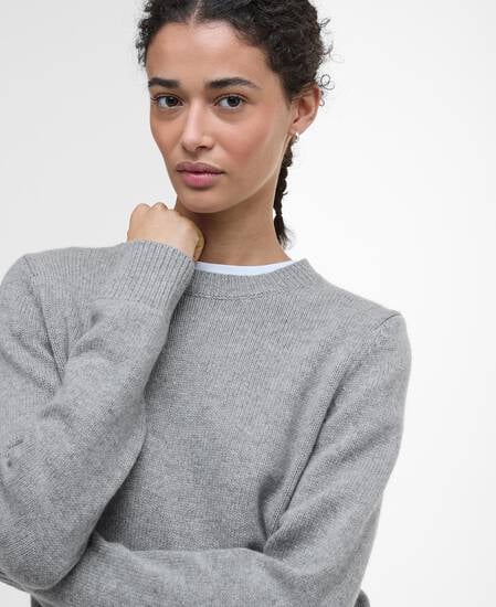 Woodhouse Wool-Cashmere Crew Neck Jumper Grey Marl
