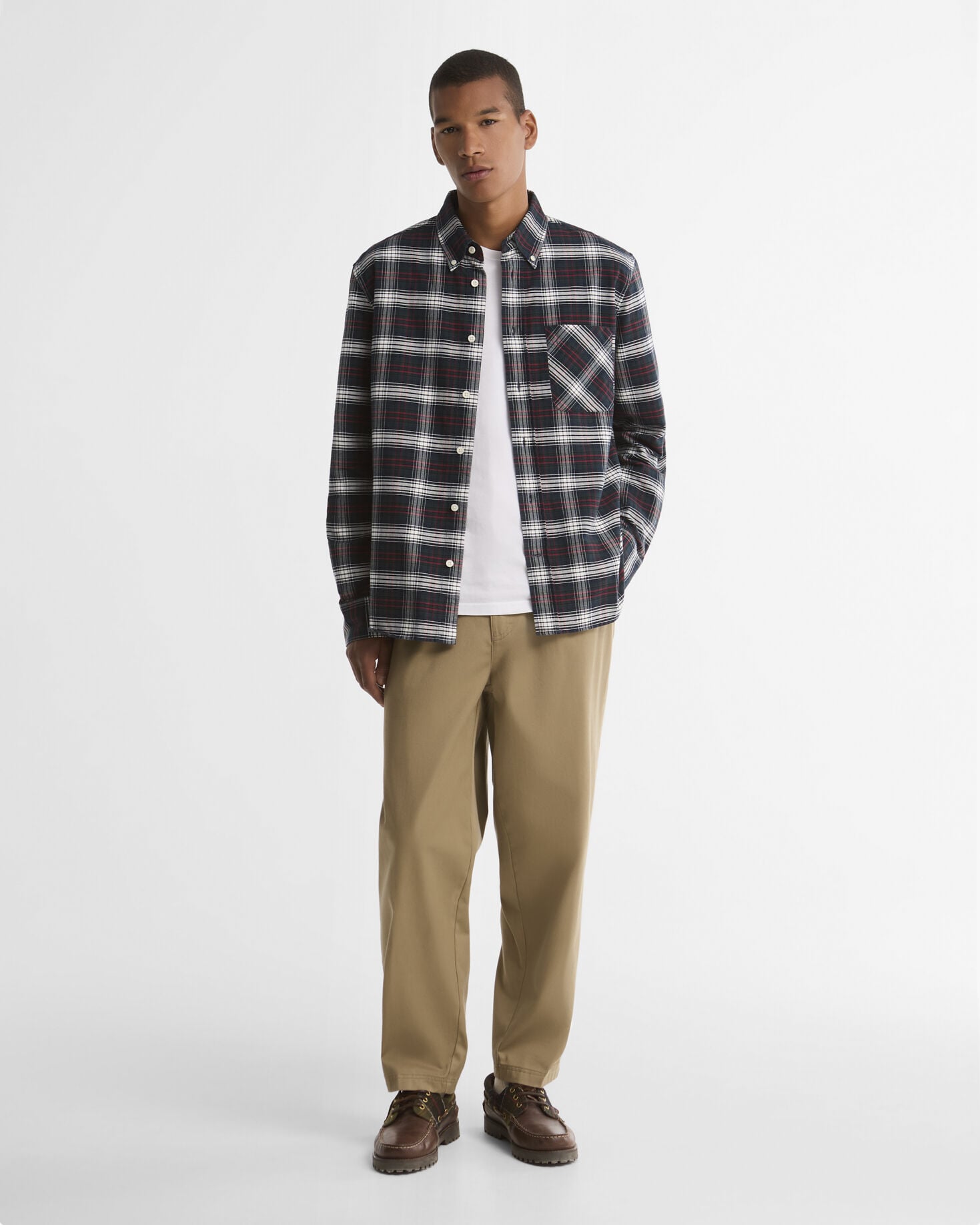 Clyde Authentic-Fit Long-Sleeved Shirt Navy