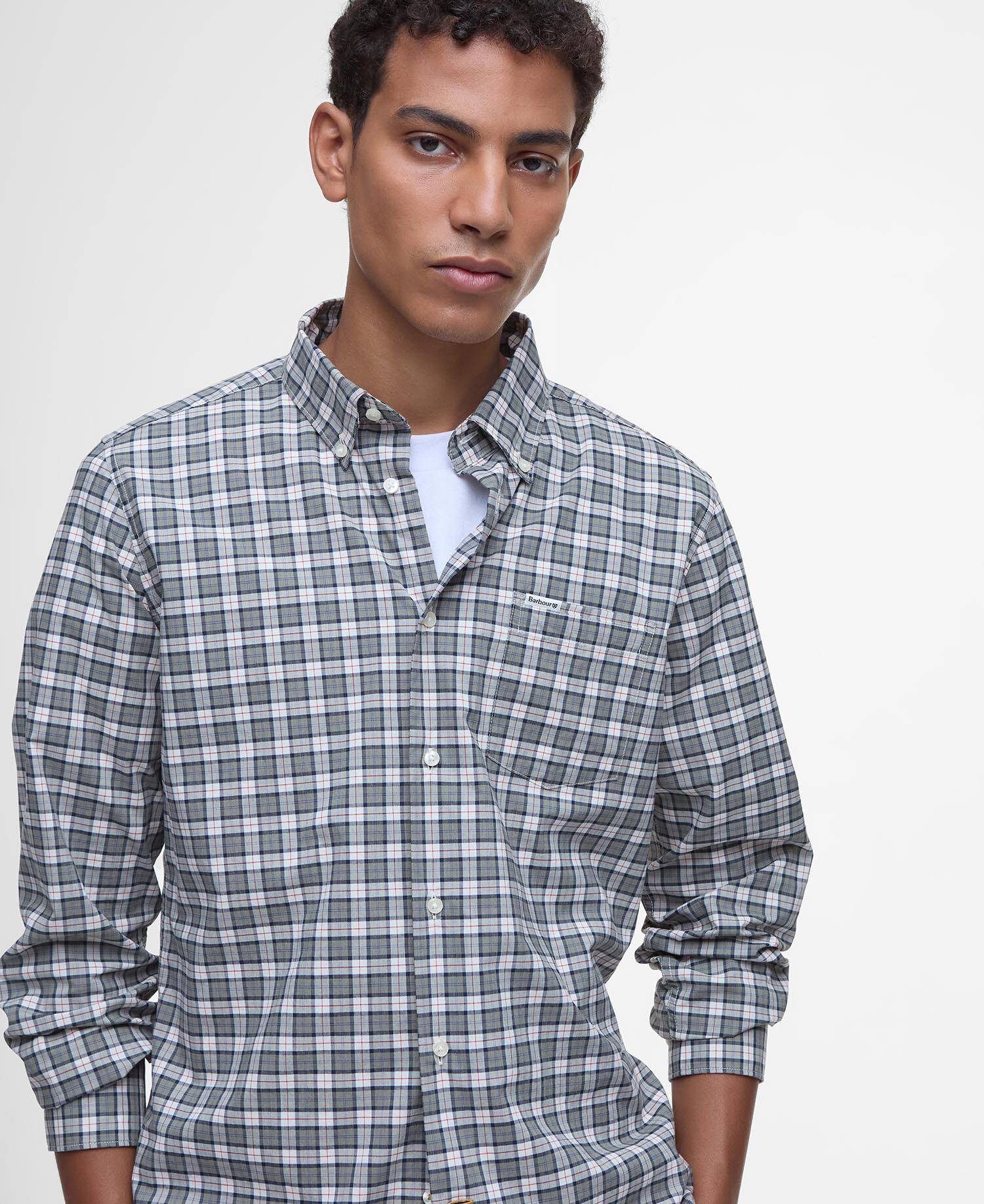 Lomond Tailored Long-Sleeved Shirt Bleached Pine Tartan image number 3