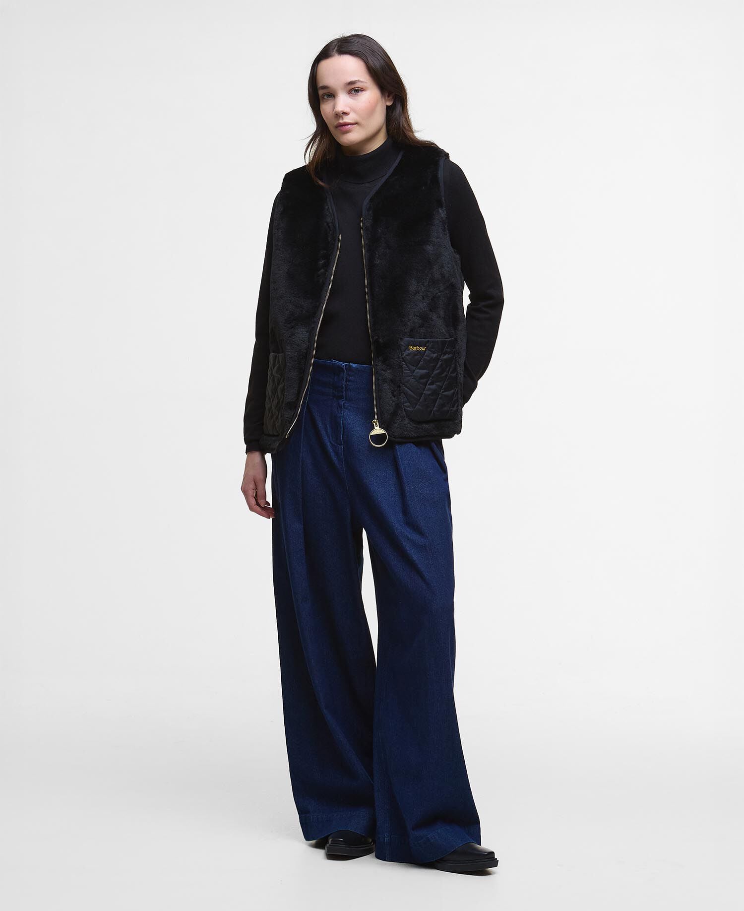 Karin Faux-Fur Gilet Black Fur