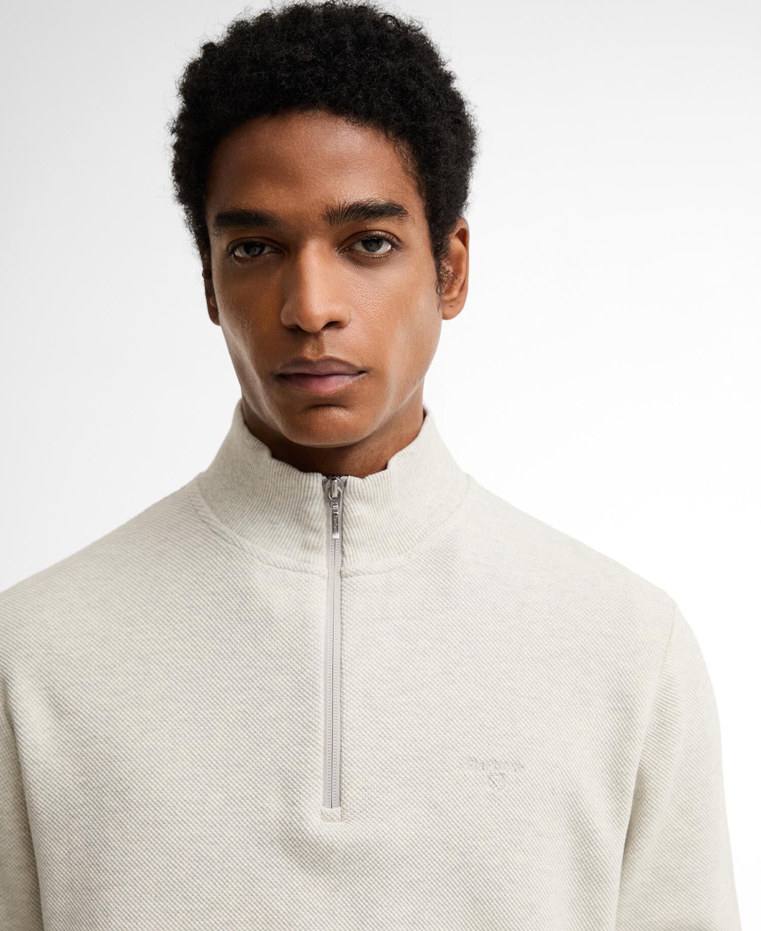 Felpa con zip corta Ravensworth Ecru Marl