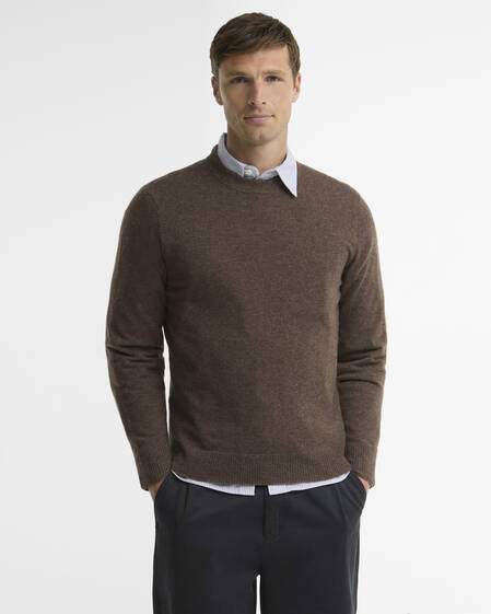 Maglione girocollo in puro cashmere Major Brown