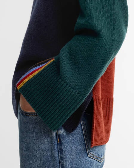 Paul Smith Loves Barbour Pullover Tyneside Rundhalsausschnitt Navy Multi