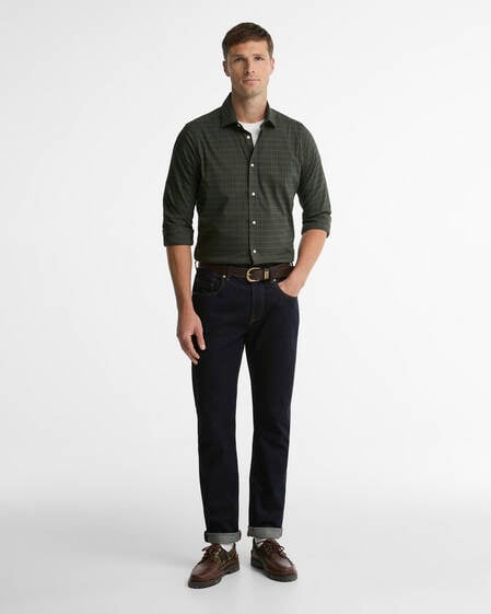 Harleton Tartan Tailored Long-Sleeved Shirt Pine Glen