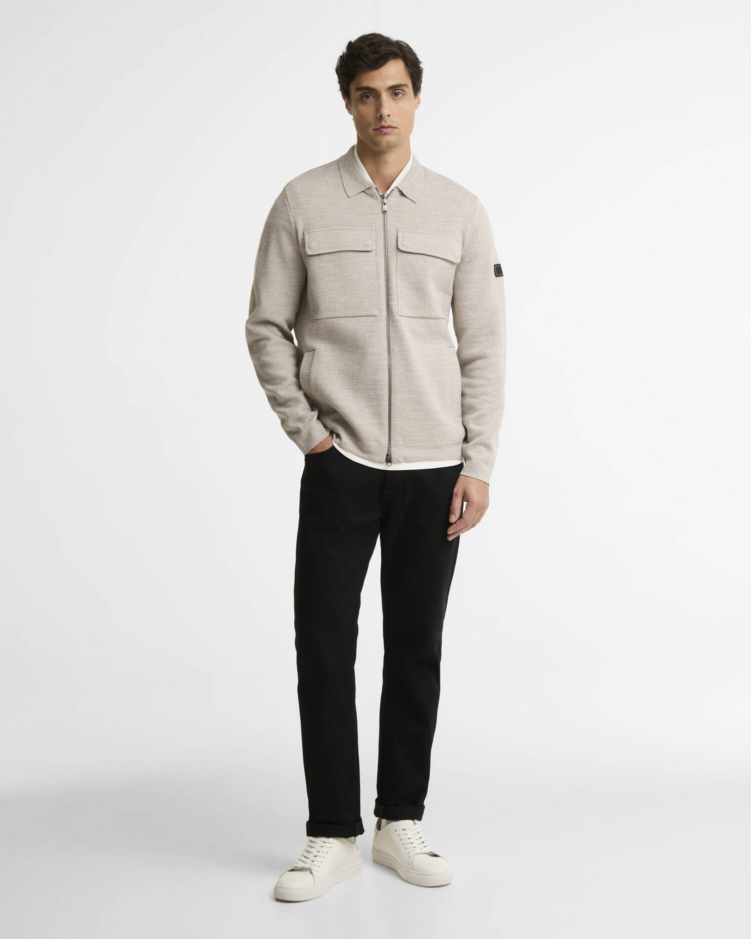 Burley Zip-Up Cardigan Concrete image number 1