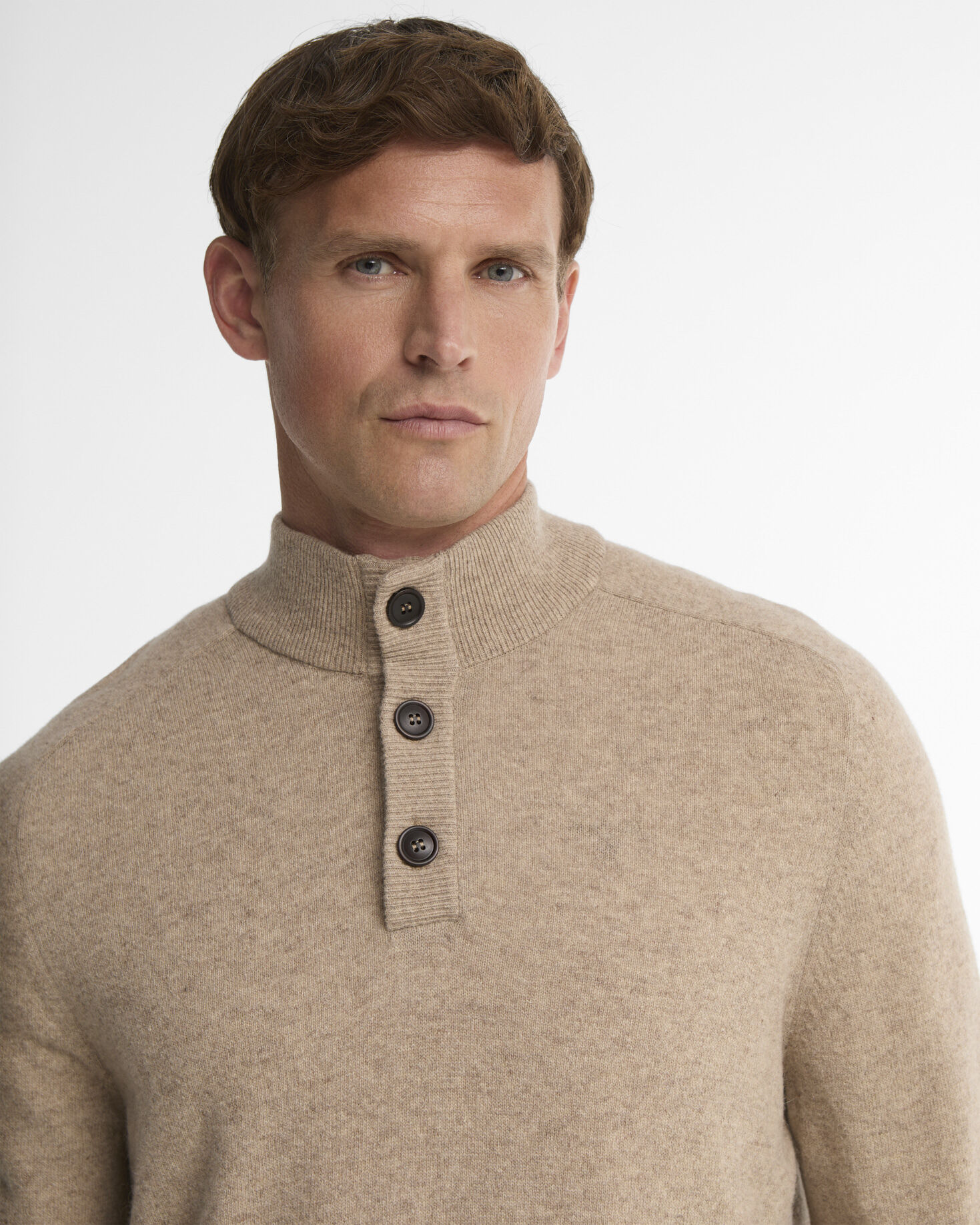 Briggs Half-Button Jumper Military Brown