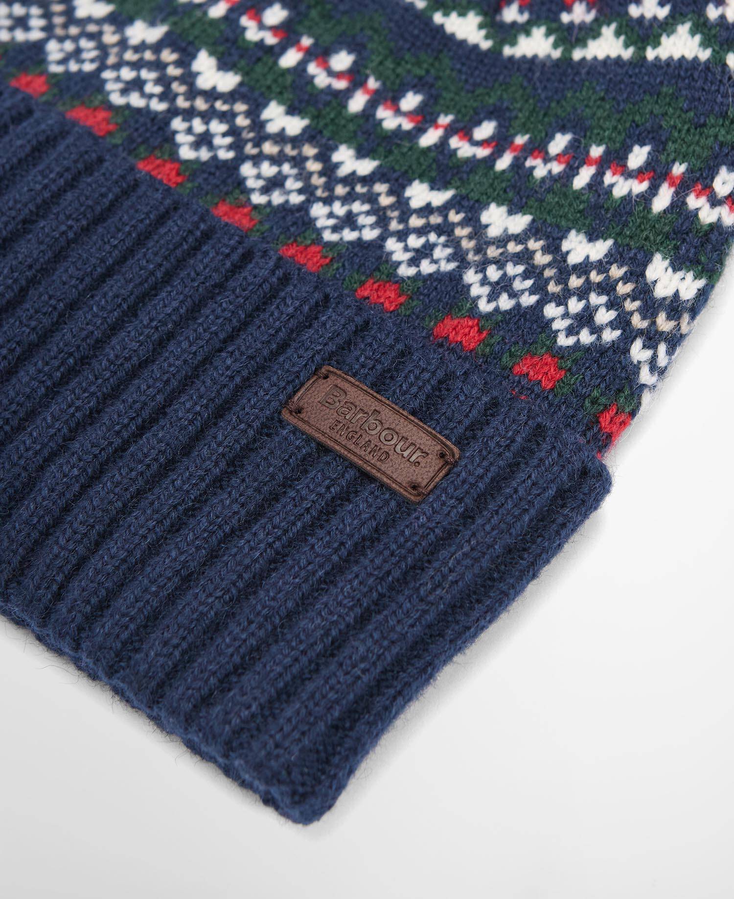 Marlow Fair Isle Beanie Navy/Evergreen image number 2