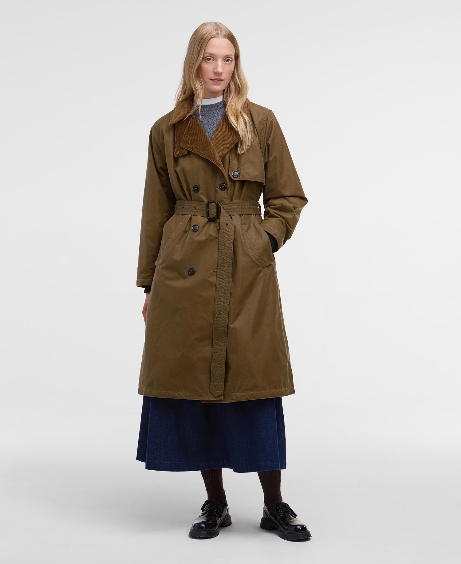 Buy Barbour for Margaret Howell Double-Breasted Waxed Trench Coat