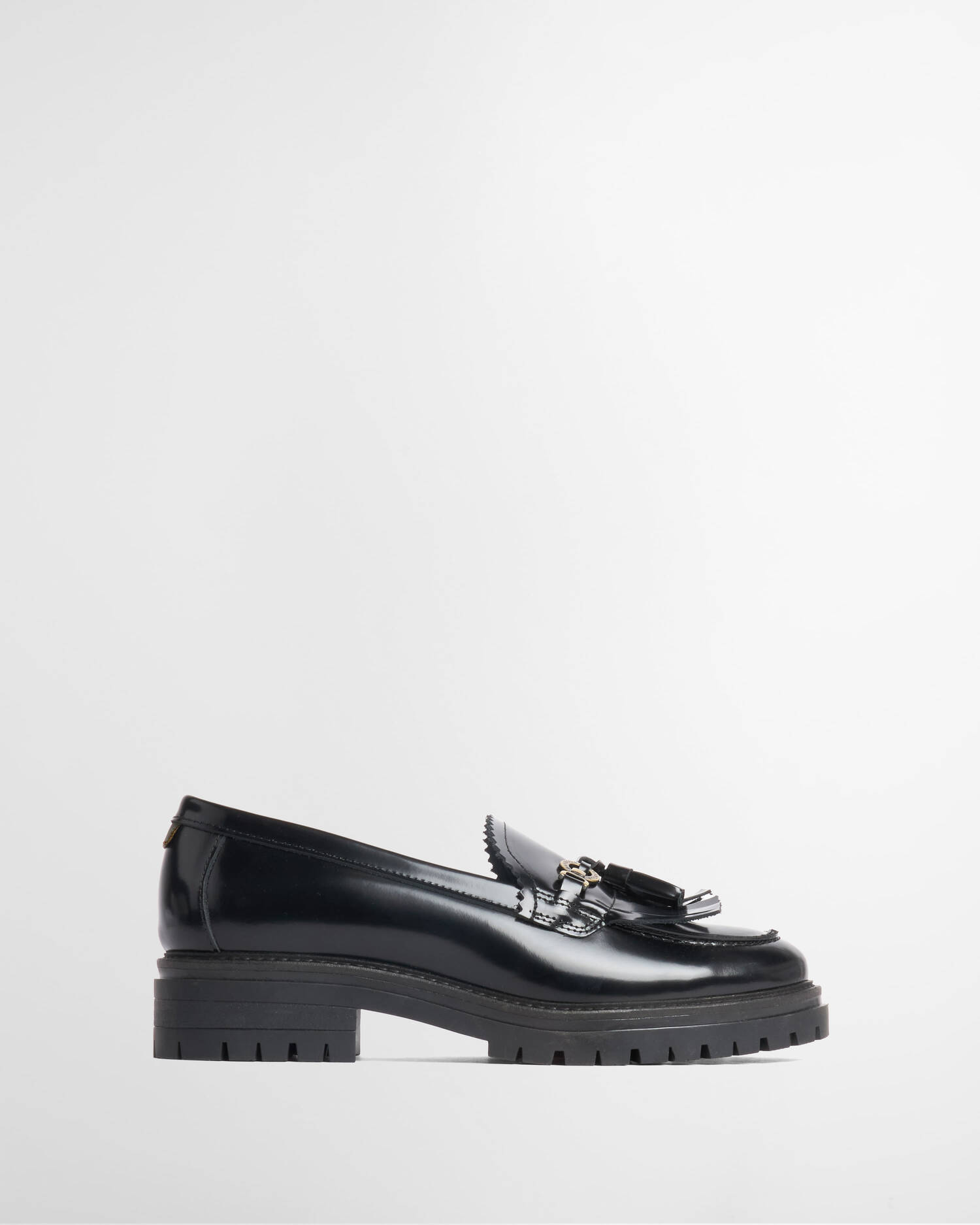 Ava Leather Loafers Black Glace image number 0