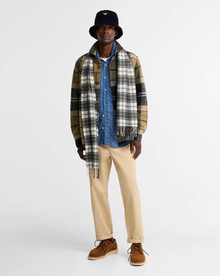 Woodlane Brushed Check Overshirt Birchwood Dress Tartan